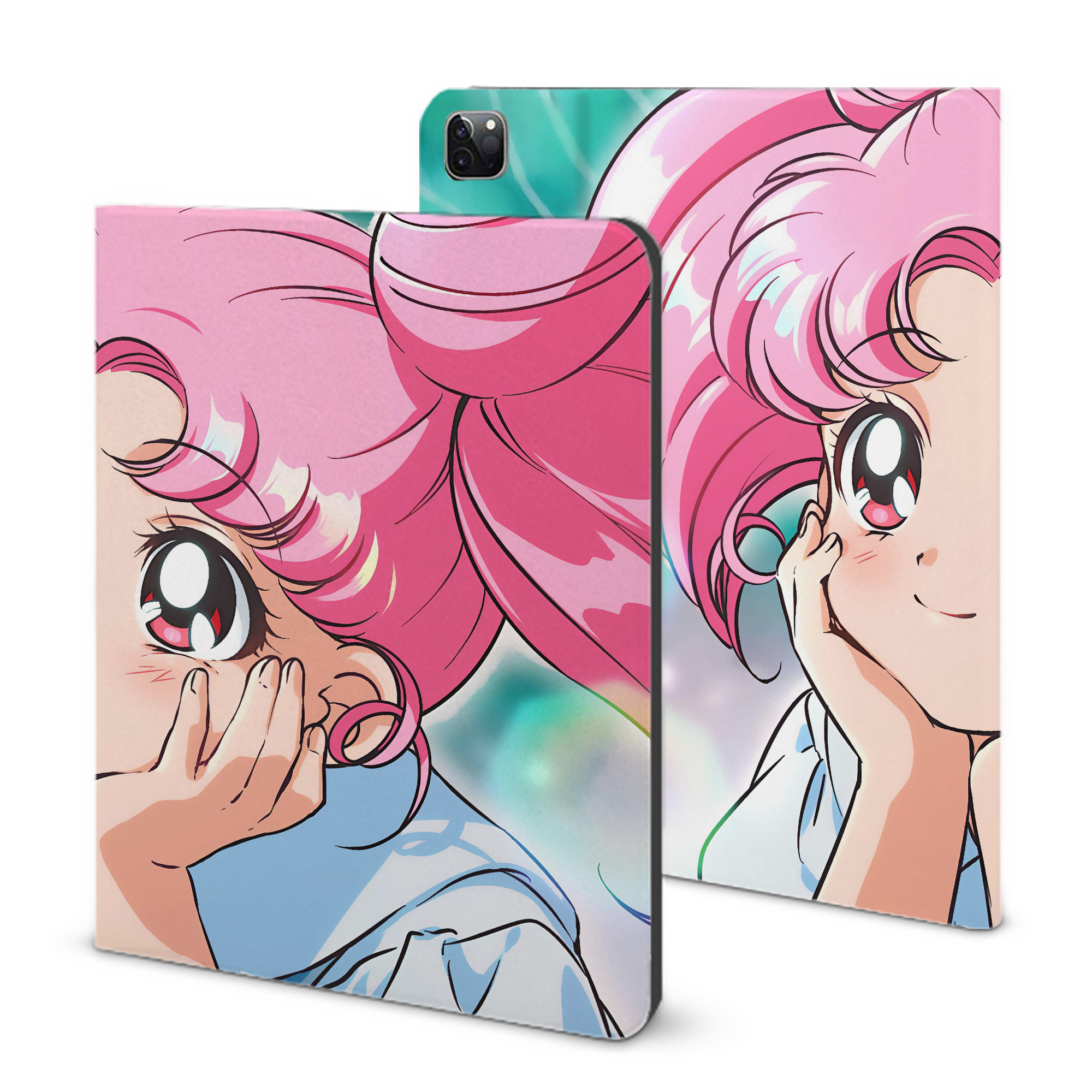 （画像用） 美少女戦士セーラームーン Sailor Moon IPad ケース ブック型 PUレザー TPU 耐衝撃 軽量 薄型 ペン収納なし 全面保護 IPad 各モデル対応